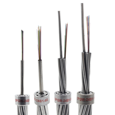 48 Core Self Supporting Aerial Composite Overhead Ground Wire , OPGW Fiber Optic Cable