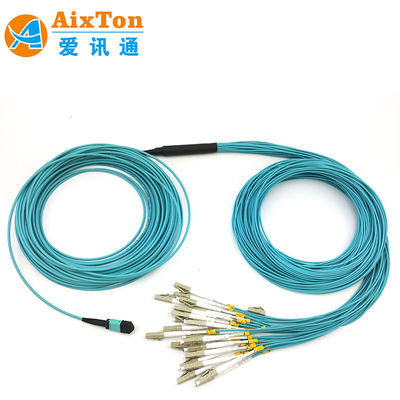 OM4 MPO To LC 12 Core Multimode Fanout MTP MPO fiber Optic Patch Cord cable For data center