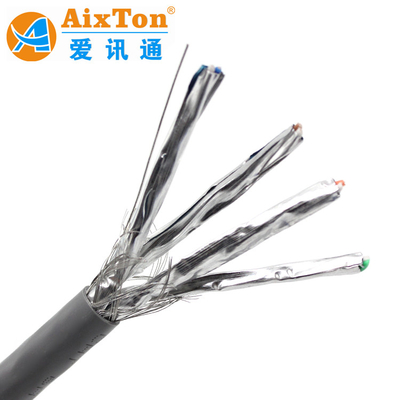 색상 코딩 된 PE 단열 재료 가려져 있는 Cat6a SFTP UTP Lan 케이블