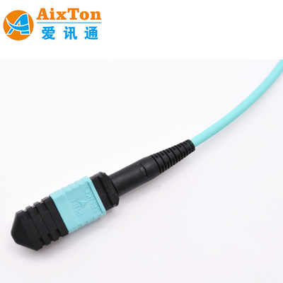 MTP-MTP/APC OM3 광섬유 패치 케이블 여성 또는 남성 40G/100G MM 지원 사용자 정의 8-144 섬유 LZSH/OFNR 광섬유 케이블