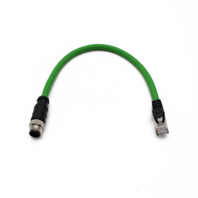 Flexible Ethernet RJ45 to M12 D-Coded Profinet Cable PUR Shielded Low MOQ